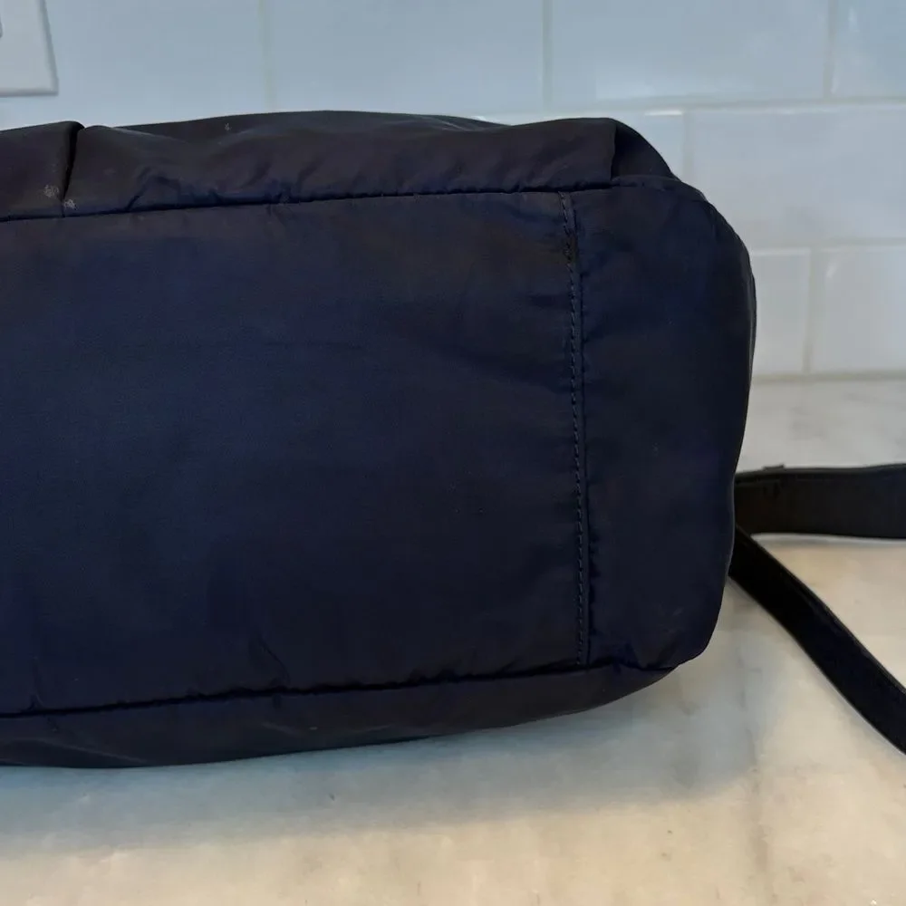 Tory Burch Crossbody Thea Nylon & Leather Weekender Diaper Baby Messenger Bag